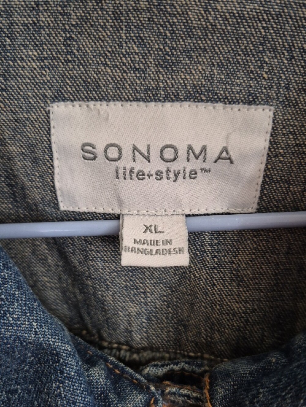 SONOMA Classic Boxy Jean Jacket in Medium Blue Denim Size XL - Picture 2 of 11